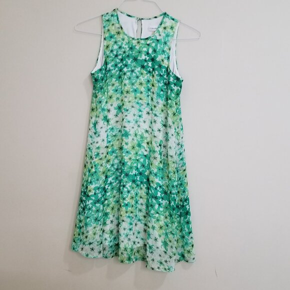 Green Floral Calvin Klein Women's Dress size 4 - Picture 1 of 4